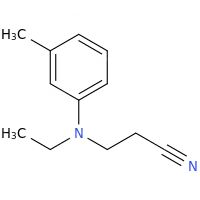 N-乙基-N-氰乙基间甲苯胺化学结构式